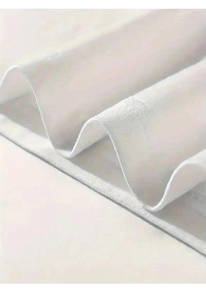 20/1 Penye Compack Gülücük Baskılı Oversize Bisiklet Yaka Kısa Kol Yazlık T-Shirt - Beyaz