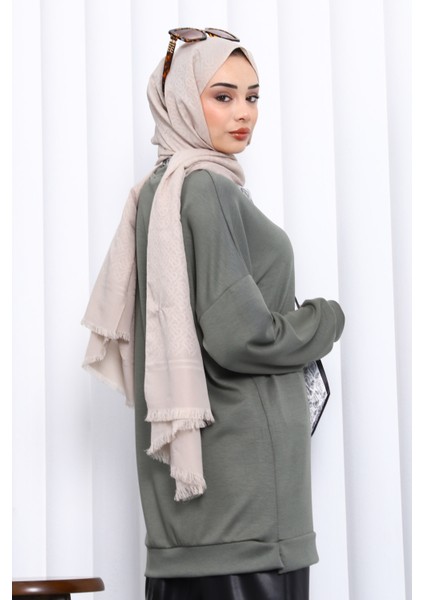 Haki Fular Aksesuarlı Modal Tunik fırsatları