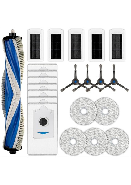 Ecovacs Deebot X5 Omni/x5 Pro Omni Elektrikli Süpürge Ana Yan Fırçalar Hepa Filtre Paspas Pedleri Toz Torbaları Aksesuar Seti (Yurt Dışından)