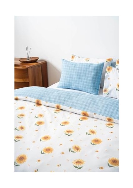 Ayçiçeği Çift Kişilik Pamuklu Nevresim Takımı fiyatları