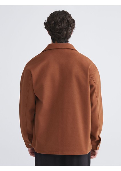 Yeni Sezon Rahat Kalıp Uzun Kollu Erkek Kaşe Gömlek Ceket fırsatları