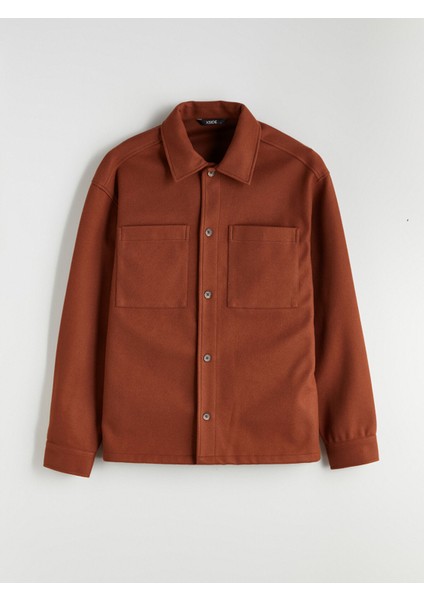 Yeni Sezon Rahat Kalıp Uzun Kollu Erkek Kaşe Gömlek Ceket indirimleri