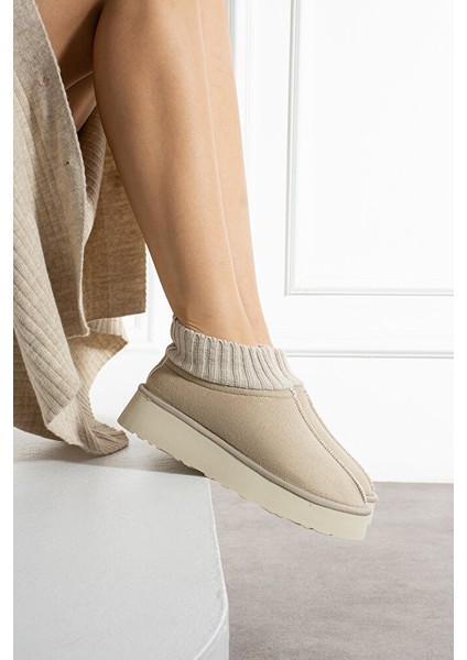 Kadın Triko Boğazlı Kalın Taban Süet Içi Kürklü Şık Günlük Bot fiyatları