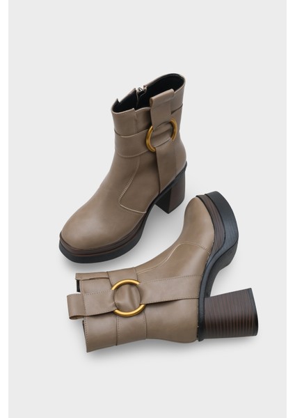 Tiffany Yuvarlak Burunlu Yandan Fermuarlı Orta Topuklu Kadın Bot indirimleri