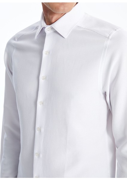 Yeni Sezon Slim Fit Uzun Kollu Armürlü Erkek Gömlek modelleri