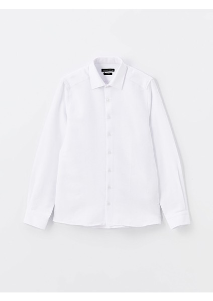 Yeni Sezon Slim Fit Uzun Kollu Armürlü Erkek Gömlek indirimleri