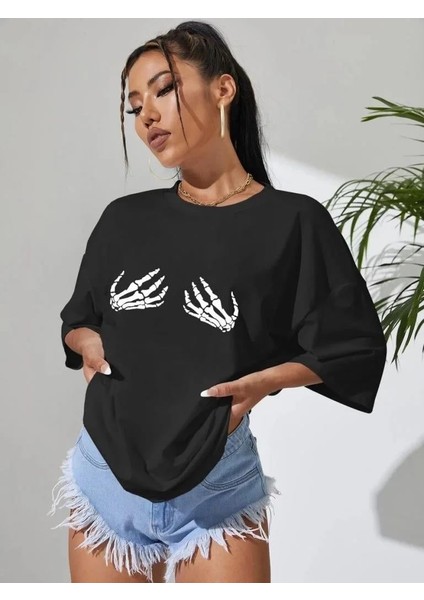 Baskılı Kadın T-Shirt - Siyah fiyatları