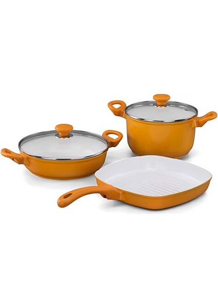 A1516-3 Seravita 3'lü Tencere Takımı Turuncu fiyatları