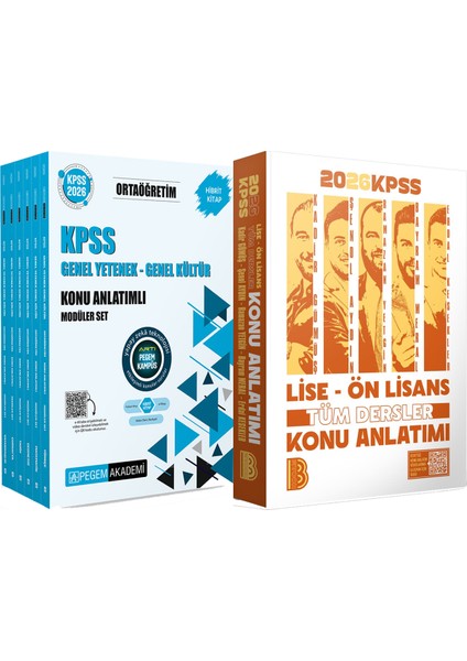 2026 Kpss Lise Ön Lisans Tüm Dersler Konu - 2026 Kpss Ortaöğretim Konu Modüler Set (6 Kitap)