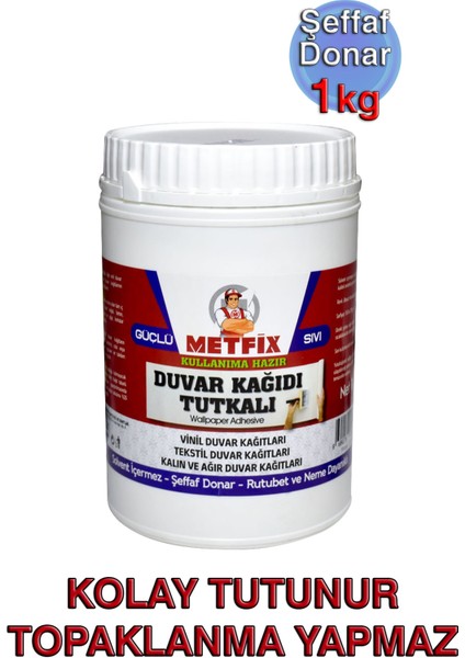 Ovalit Duvar Kağıdı Yapıştırıcısı - Sıvı 1 kg - Şeffaf Donar