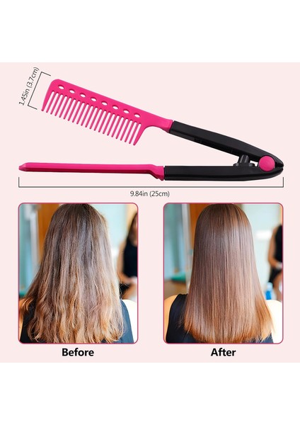 Manuel V Tipi Keratin Saç Düzleştirici – Isısız, Taraklı Saç Maşası Pratik ve Taşınabilir 722360