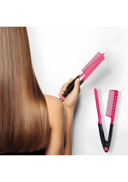 Manuel V Tipi Keratin Saç Düzleştirici – Isısız, Taraklı Saç Maşası Pratik ve Taşınabilir 722360