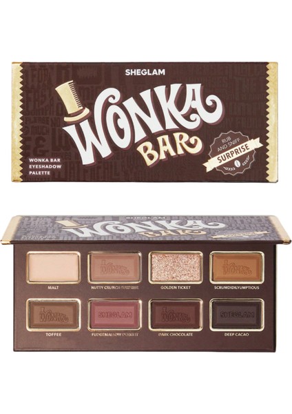 Wonka Bar Göz Farı Paleti,8 Renkli, Çikolata Kokulu, Uzun Kalıcı