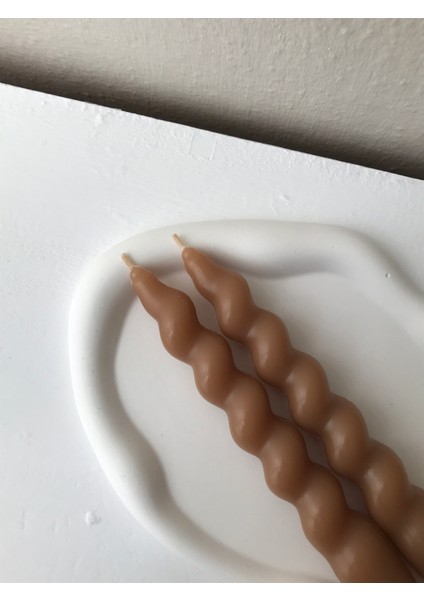 2'li Karamel Burgu Şamdan Mumu modelleri