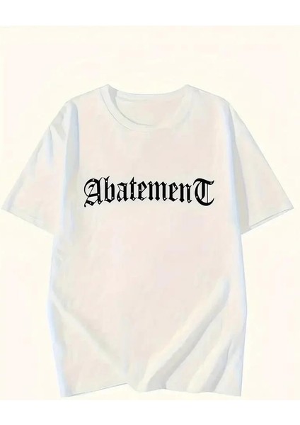 Örümcek Ağı Desenli Baskılı Oversize Bisiklet Yaka T-Shirt - Beyaz fiyatları