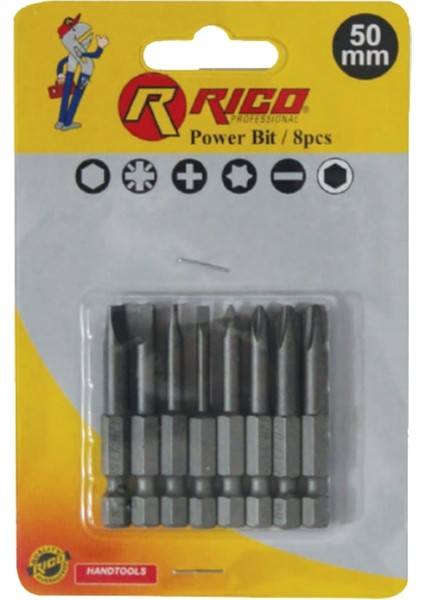 Rıco MP12 Rıbe Bits Uç Seti 10 x 75 mm 8 Parça