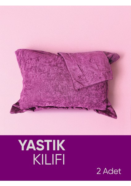 Fuşya Oxford Yastık Kılıfı 2 Adet Set, Yumuşak Dokulu, Flaplı fırsatları