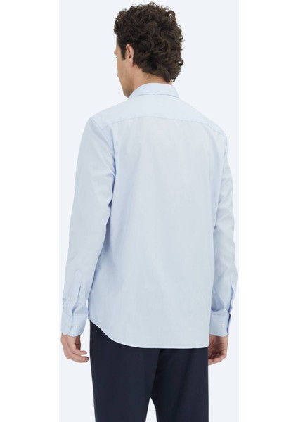 Orta Mavi Regular Fit Dokuma Klasik Pamuk Karışımlı Gömlek indirimleri
