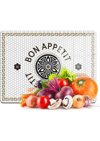 Cam Kesme Tahtası ve Sunumluk Amore Bon Appetit 30X40 cm