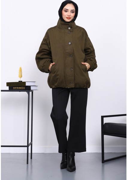 Haki Pileli Astarlı Gabardin Ceket fiyatları
