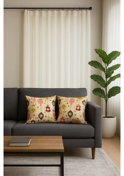 Yılbaşı Desenli Dekoratif Çift Taraflı Kırlent Kılıfı – Duck Kumaş 43X43 cm fiyatları