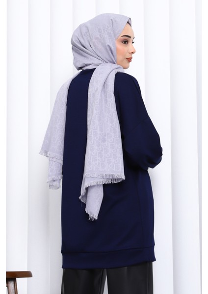 Lacivert Fular Aksesuarlı Modal Tunik fırsatları