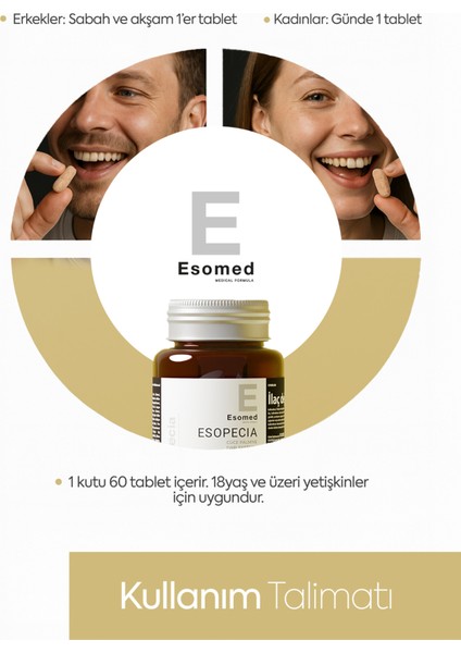 Esopecia Saç Dökülmesi ,Tırnak Ve Cilt İçin Kollojen Biotin, Keratin, At Kuyruğu, Selenyum Takviye Edici Vitamin fırsatları