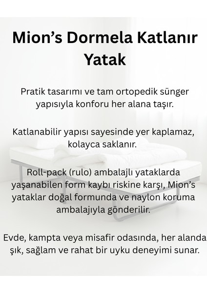 Dormela Katlanır Ortopedik Üst Kalite Sünger Yatak 090X190 cm (Yer Yatağı, Misafir Yatağı, Kamp Yatağı) modelleri