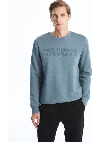 Yeni Sezon Bisiklet Yaka Uzun Kollu Erkek Kalın Sweatshirt