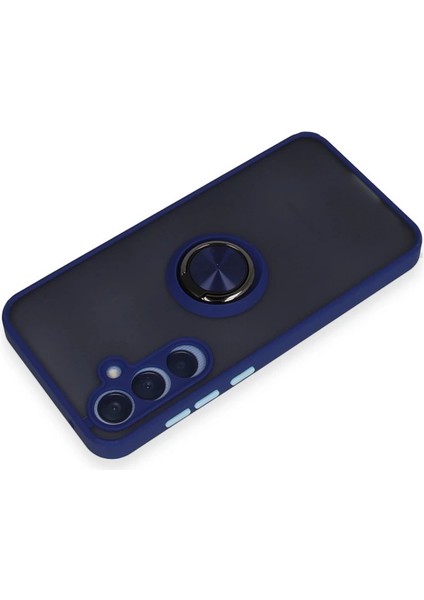 Newface Samsung Galaxy A55 5g Kılıf Montreal Yüzüklü Silikon Kapak - Lacivert modelleri