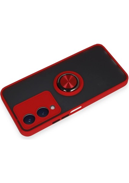 Newface Vivo Y17S Kılıf Montreal Yüzüklü Silikon Kapak - Kırmızı modelleri