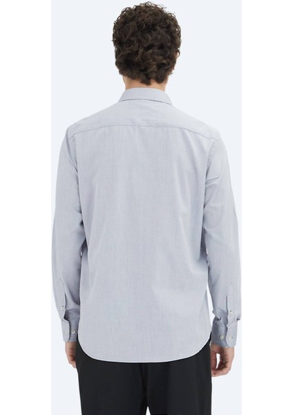 Gri Regular Fit Dokuma Klasik Pamuk Karışımlı Gömlek indirimleri