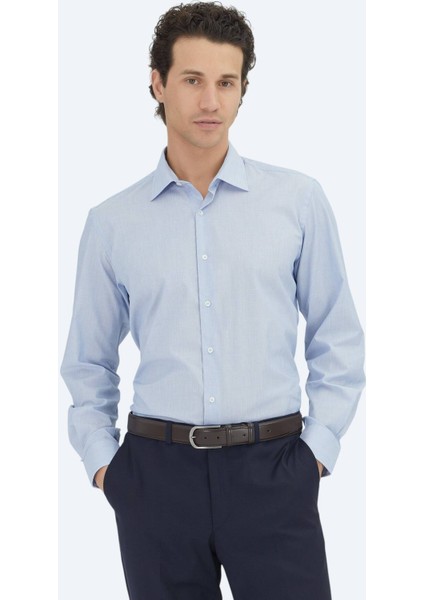 Lacivert Regular Fit Dokuma Klasik Pamuk Karışımlı Gömlek modelleri