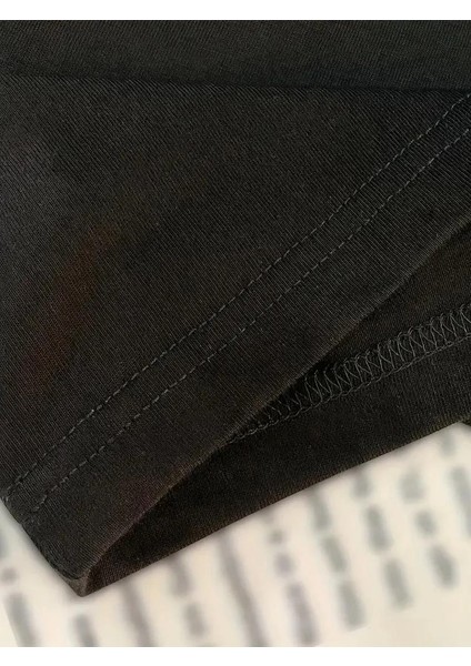 Newtro Baskılı Oversize Bisiklet Yaka T-Shirt - Siyah modelleri