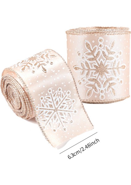 2 Metrelik Noel Ağacı Ipek Kurdele Süsleri, 2 Rulo (Yurt Dışından)