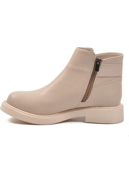 Krem Fermuarlı Içi Kürklü Kadın Bot PC-55161 Z fırsatları