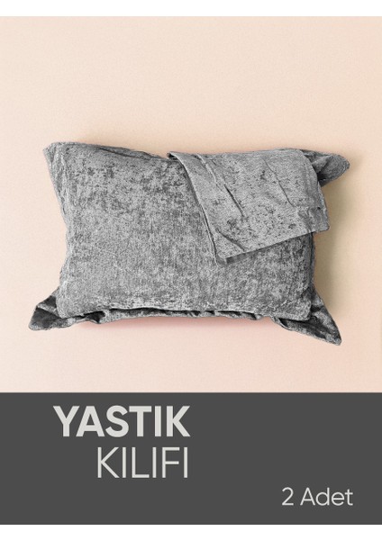 Gri Oxford Yastık Kılıfı 2 Adet Set, Yumuşak Dokulu, Flaplı fırsatları