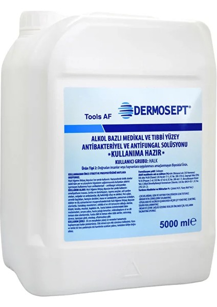 Tools Af Alkol Bazlı Medikal ve Tıbbi Yüzey Antibakteriyel Solüsyonu 5000ML fiyatları