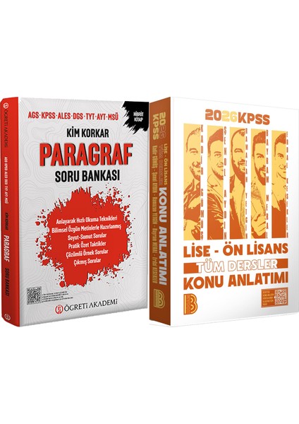 2026 Kpss Lise Ön Lisans Tüm Dersler Konu - 2026 Kpss Kim Korkar Paragraf Soru Bankası