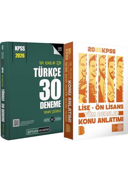 2026 Kpss Lise Ön Lisans Tüm Dersler Konu - 2026 Kpss Türkçe 30 Deneme Çözümlü