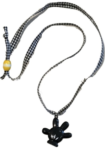 Kadınlar Için Kolej Tarzı Ekose Mickey Mouse El Kolyesi Uzun Kolye, Sonbahar ve Kış Askılı Kazak Zinciri (Yurt Dışından)