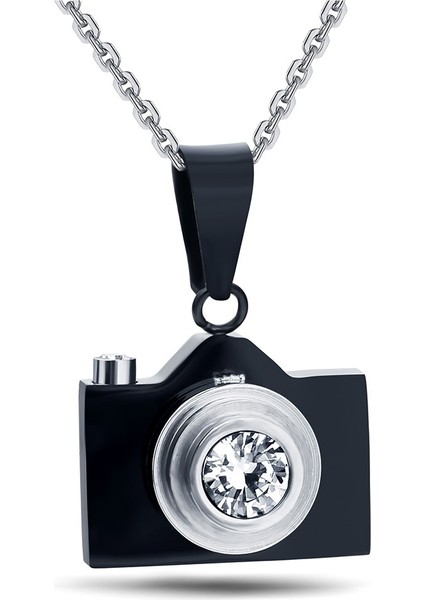 Kadınlar Için Titanyum Çelik Kamera Kolyesi, Retro Paslanmaz Çelik Damlayan Kamera Kolyesi (Yurt Dışından)