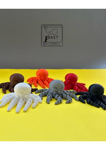 Bast Tasarım 3D Yazıcı Hareketli Eklemli Ahtapot Oyuncak Figür fiyatları
