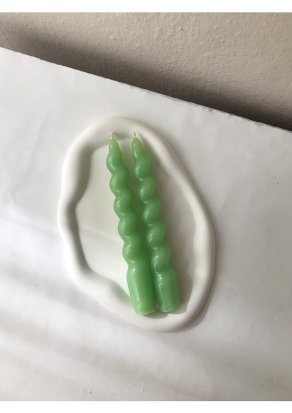 2'li Açık Yeşil Burgu Şamdan Mumu fırsatları