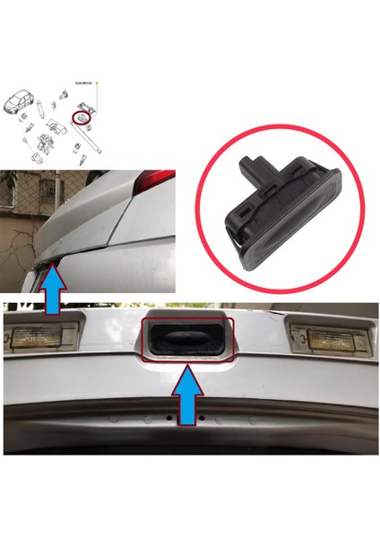 Renault Megane Scenic 2 3 Clio 3 4 Captur Laguna 3 Modus Twingo 2 Için Bagaj Kilit Açma Düğmesi fırsatları
