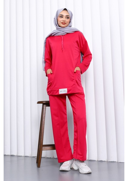 KOYU FUŞYA Önü Etiketli İki İplik Tesettür Takım fiyatları