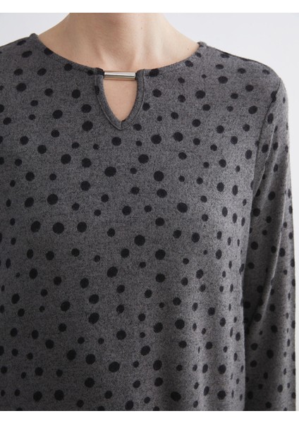 Yeni Sezon Bisiklet Yaka Puantiyeli Bluz modelleri