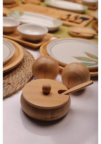 Soul 6 Kişilik 47 Parça Doğal Bambu Porselen Kahvaltı Takımı – Kahvaltı Seti Sunum Seti fiyatları