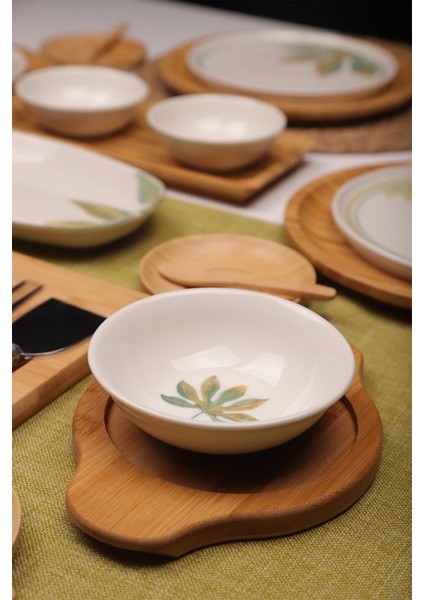 Soul 6 Kişilik 47 Parça Doğal Bambu Porselen Kahvaltı Takımı – Kahvaltı Seti Sunum Seti fırsatları