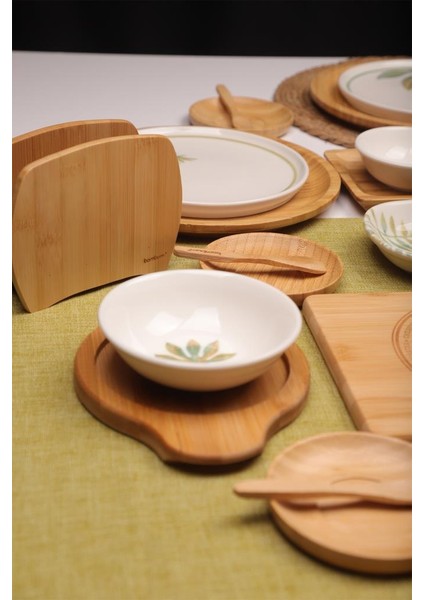 Soul 6 Kişilik 47 Parça Doğal Bambu Porselen Kahvaltı Takımı – Kahvaltı Seti Sunum Seti indirimleri